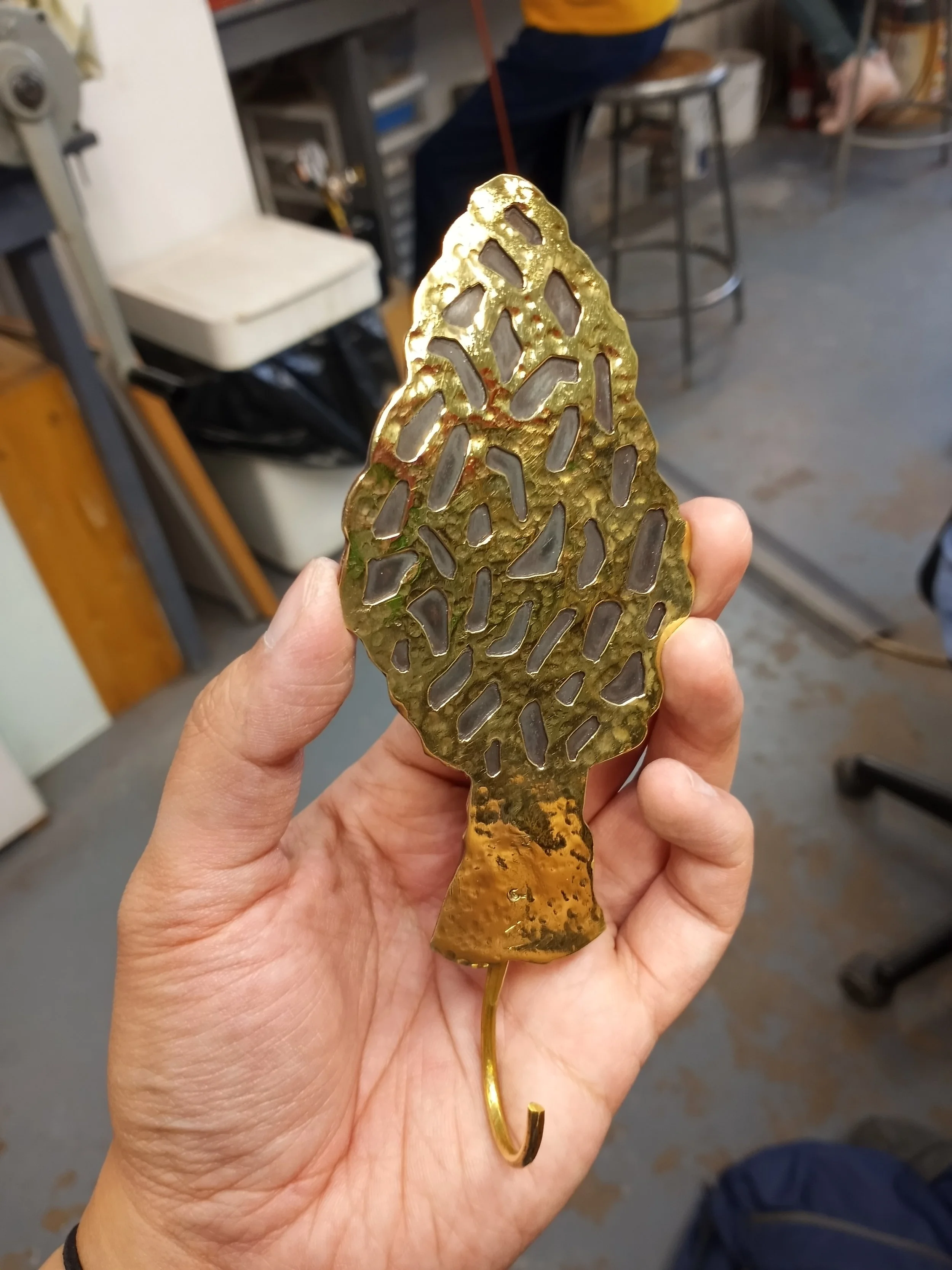 Student Work: Morel Mushroom Wall Hook
2022
Class: 1st-Time Metalsmithing & Sculpture