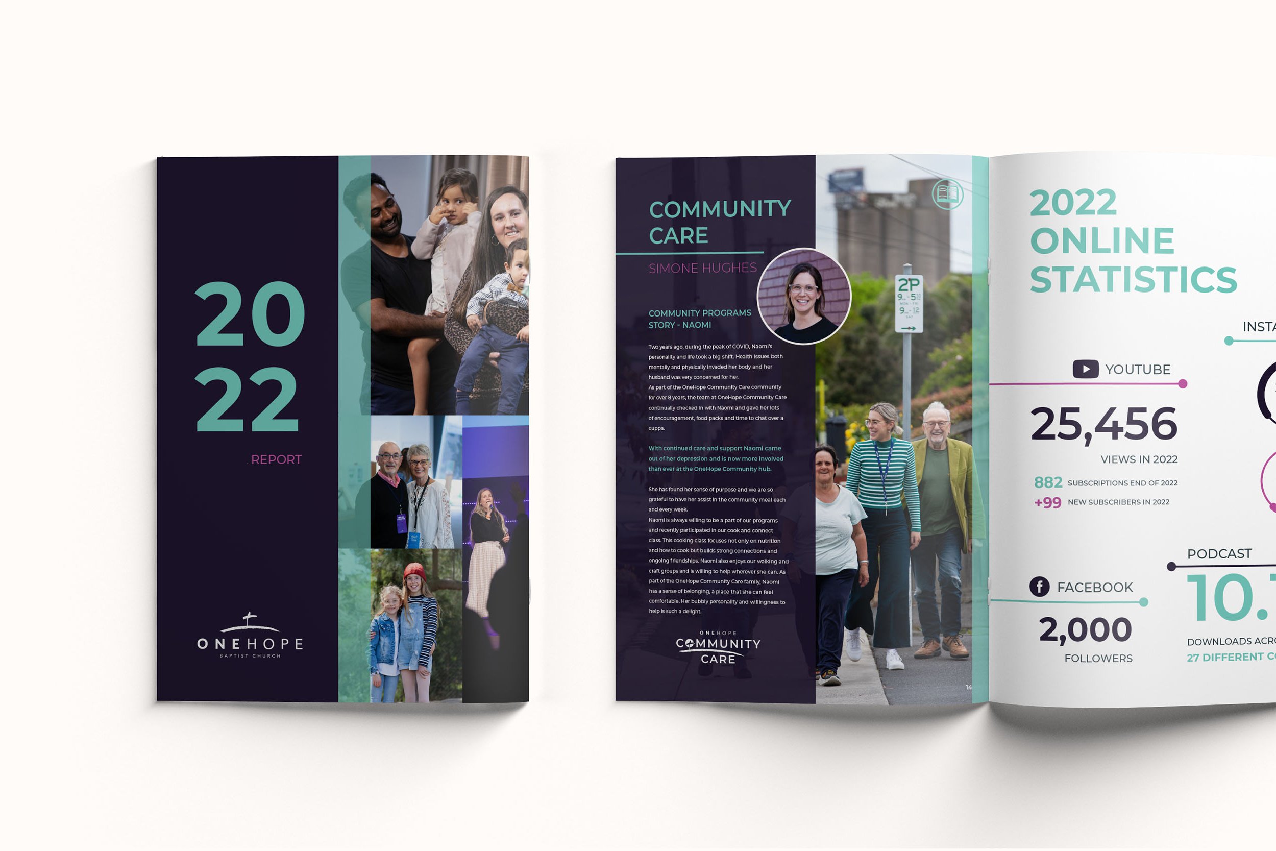 A report from 2022 for OneHope Geelong, showcasing photos and stories.