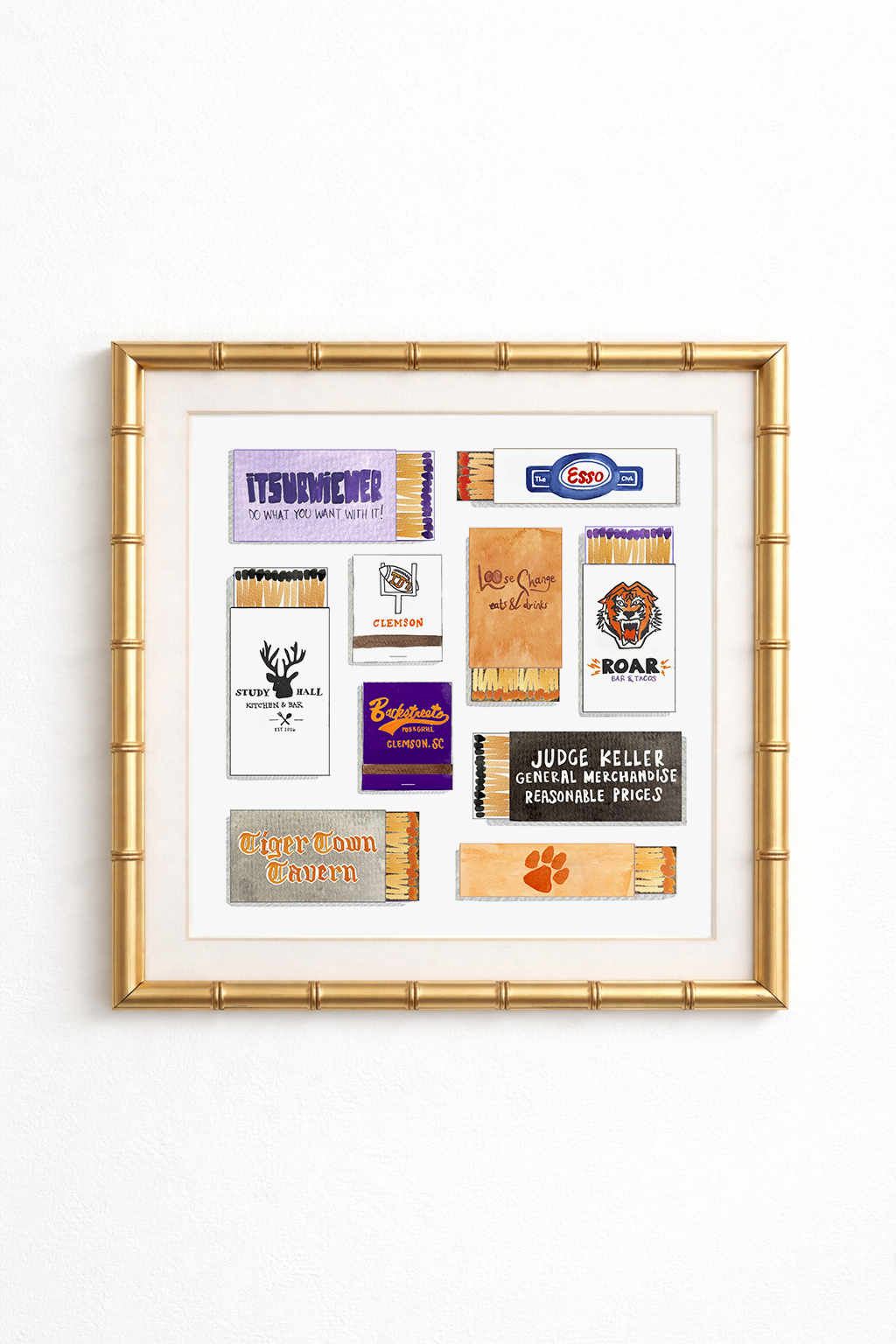 Clemson Matchbook Print