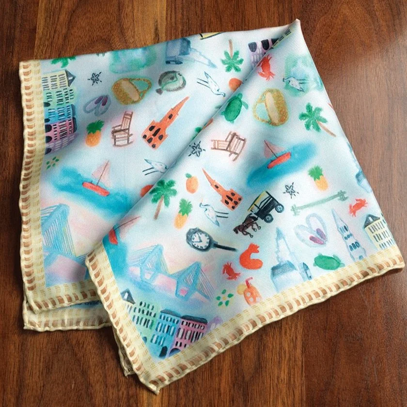 Charleston Silk Scarf + Pocket Square