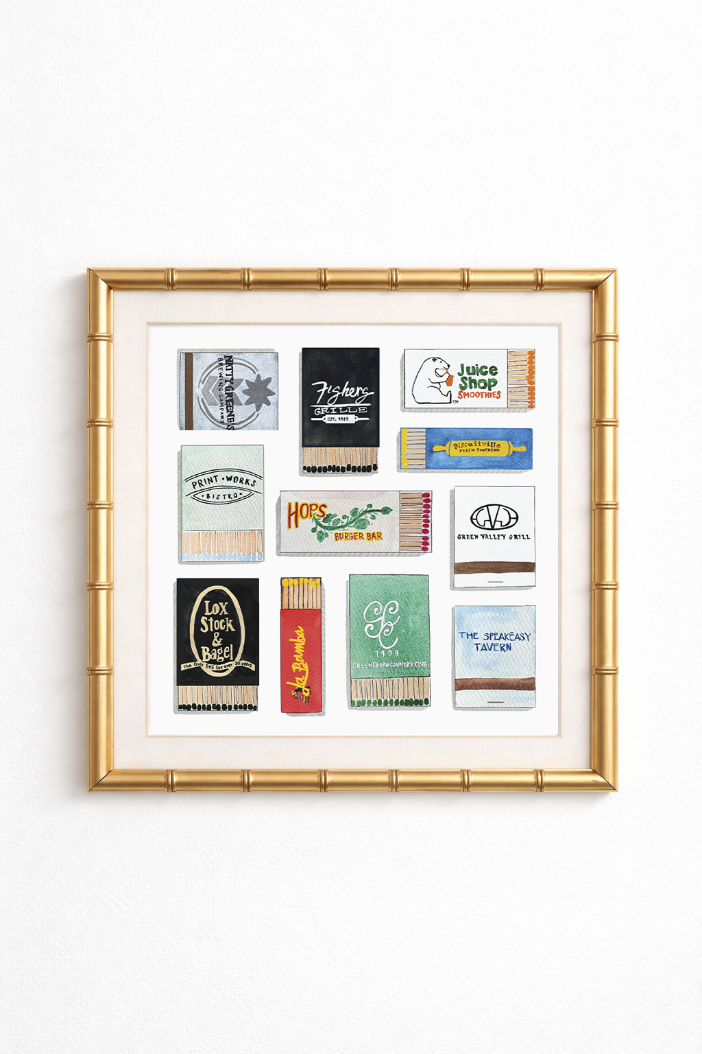 Greensboro Matchbook Print