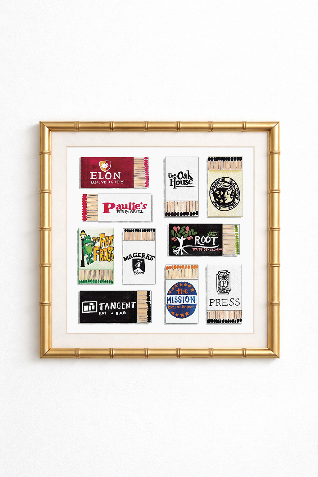 Elon University Matchbook Print