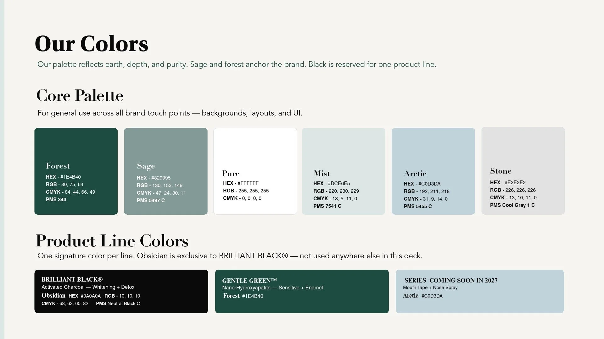 Audited existing brand assets and design history to refine the copy, color palette, and overall brand ethos — then redesigned the manifesto document from the ground up.