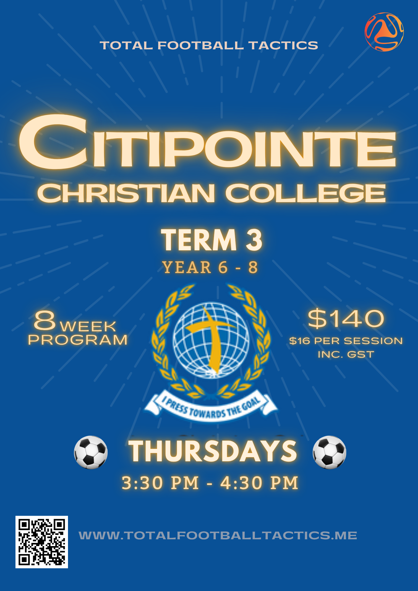 Citipointe Christian College Term 3 U11 - U14 ($128 + GST)