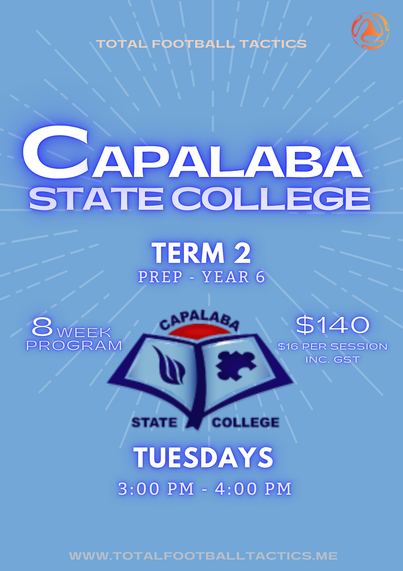 Capalaba State College Term 2 - Proudly Supported by Capalaba FC ($128 + GST)