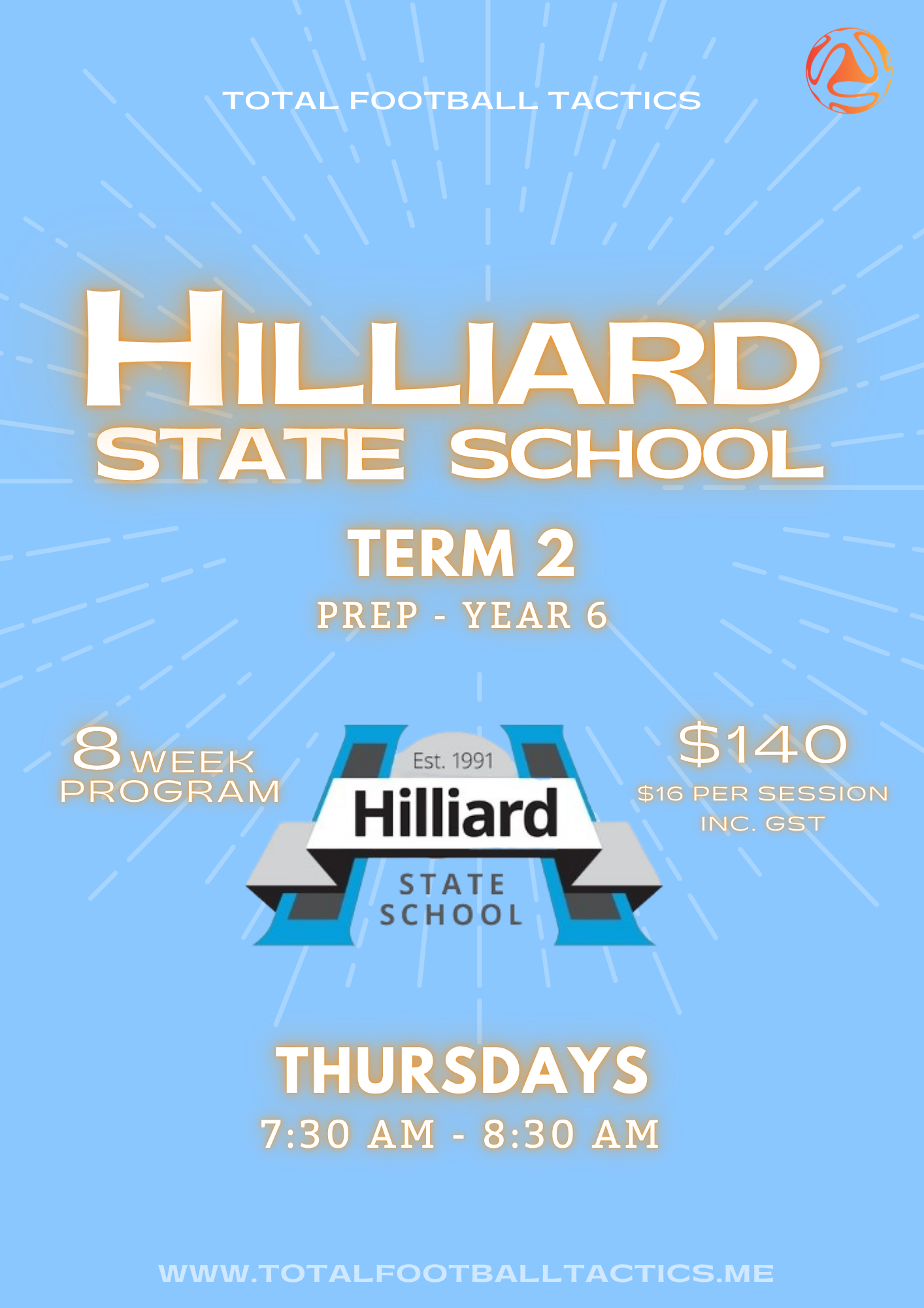 Hilliard State School Term 2 - Proudly supported by Capalaba FC ($128) + GST)