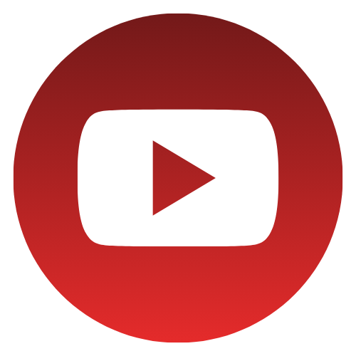 YouTube play button icon inside a red circle