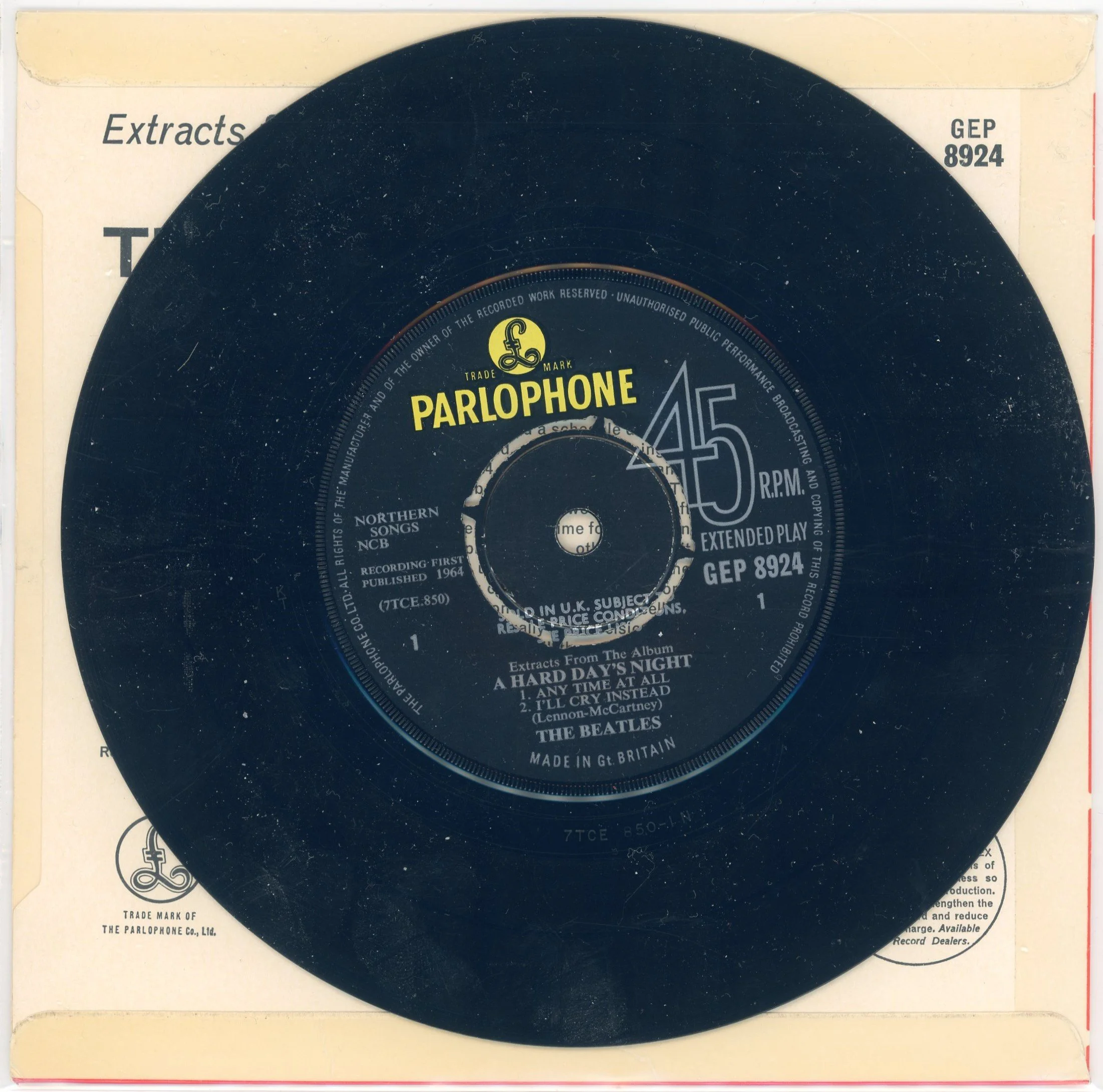 6412 Extraxts from the album A Hard Day's Night EP UK C.jpg