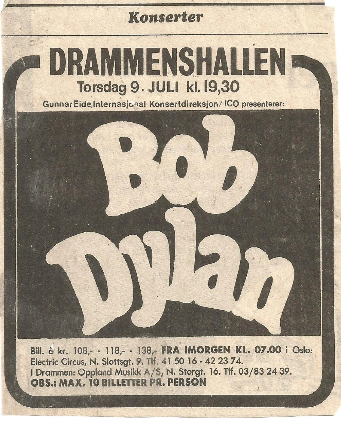 Dylan i norge 1981