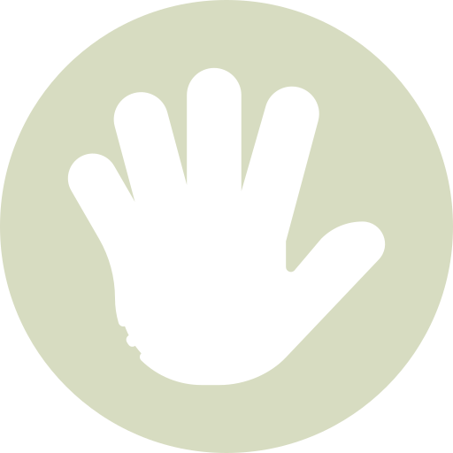 Silhouette of an open hand with the palm facing forward