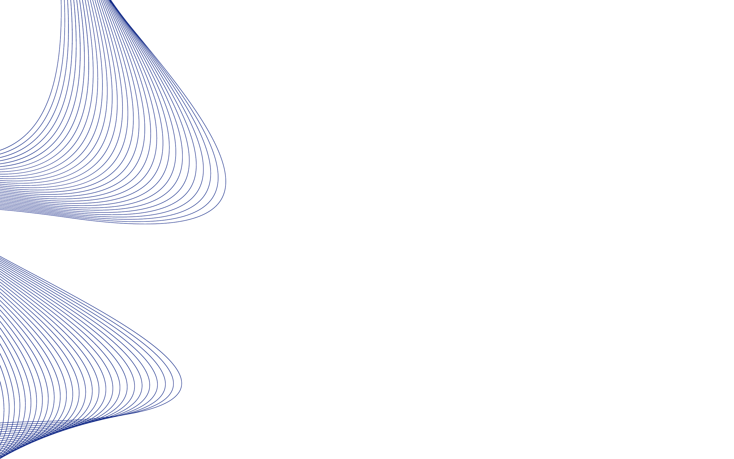Abstract digital illustration featuring a series of flowing, concentric lines in shades of blue and gray on a black background.