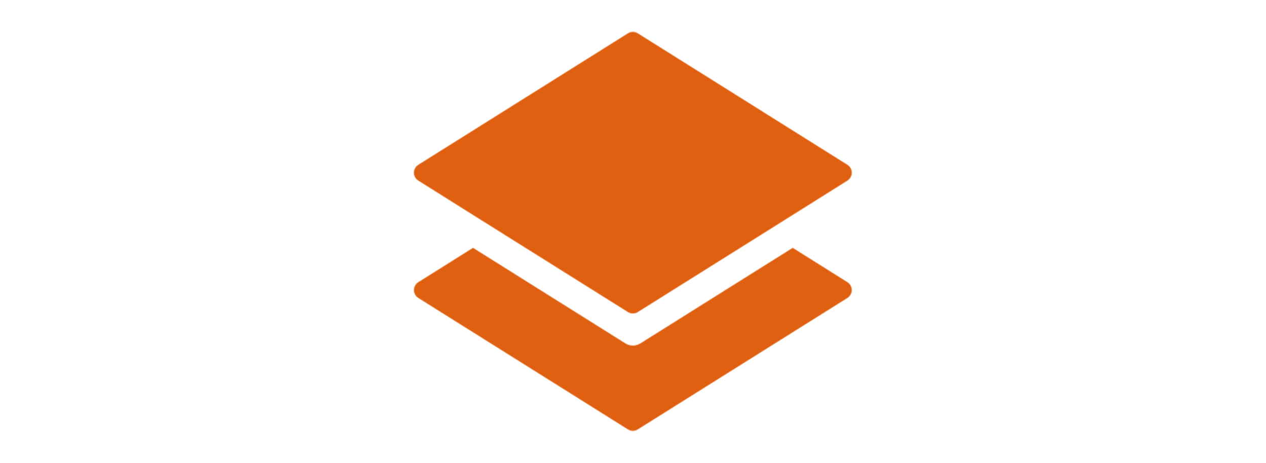 Orange geometric logo with overlapping diamond and square shapes, representing the Dropbox logo.