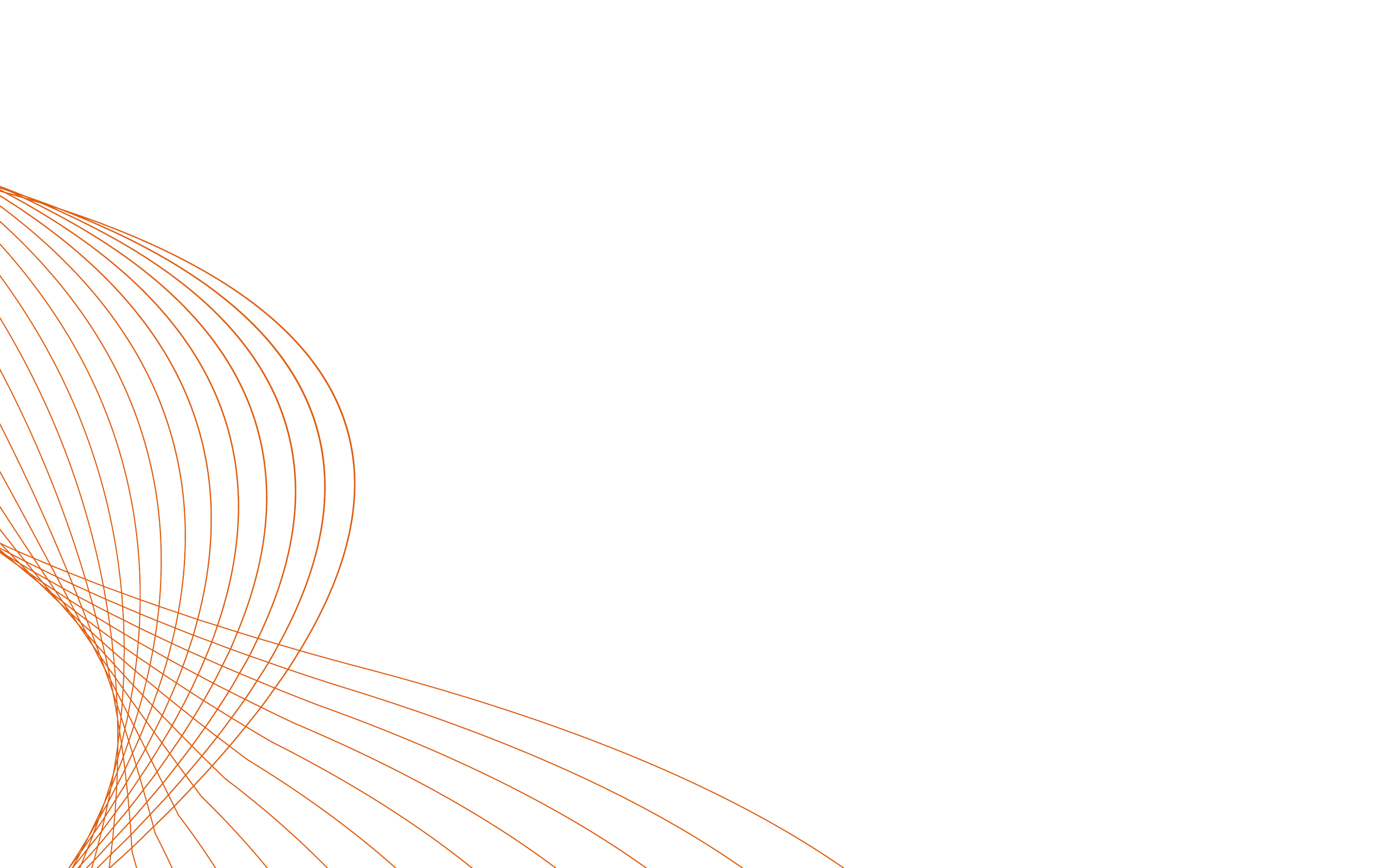 A black background with orange wireframe grid patterns forming a sphere shape on the left side.