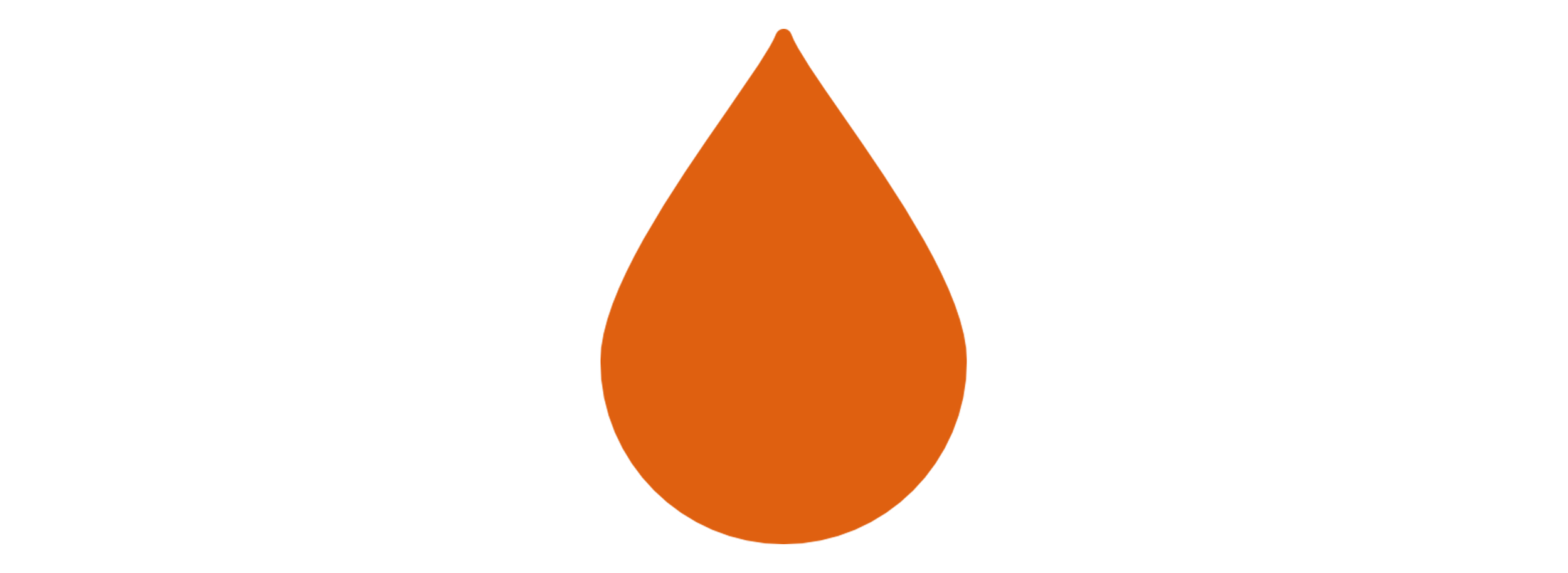 Black text reading "Diabetes" with a large orange teardrop-shaped icon in the center.