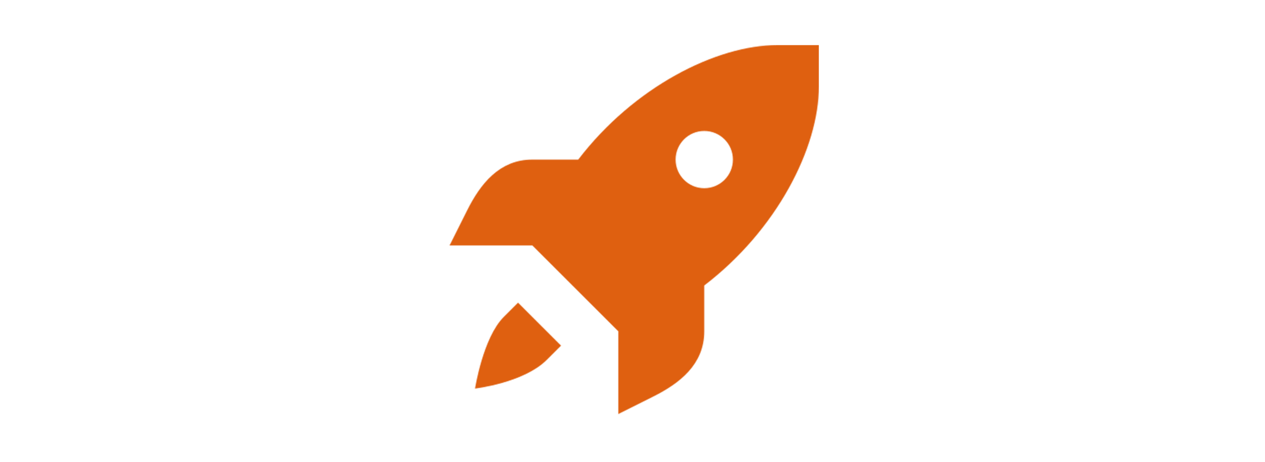 OpenAI logo featuring a black V-shaped design with an orange rocket inside the letter 'O'.