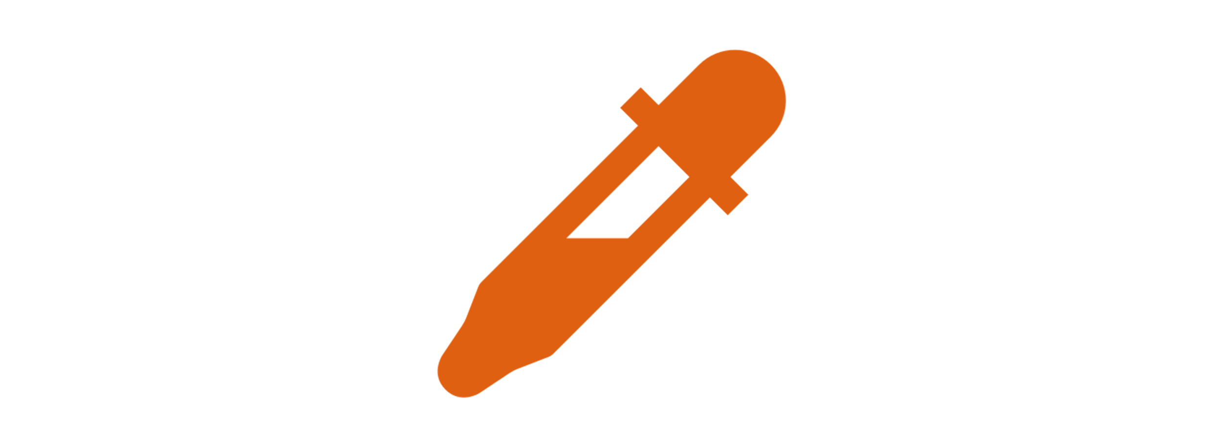 A black and orange illustration of a soldering iron with a black cord extending from the tip, on a transparent background.