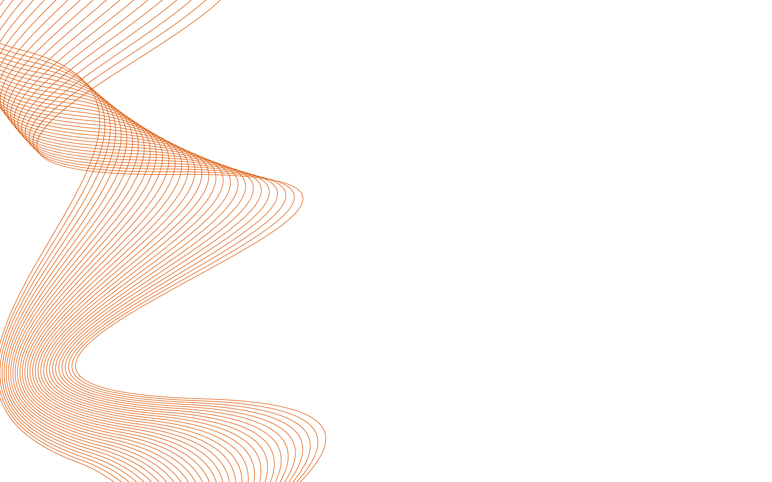 Black background with orange abstract wavy lines forming a sweeping curve.