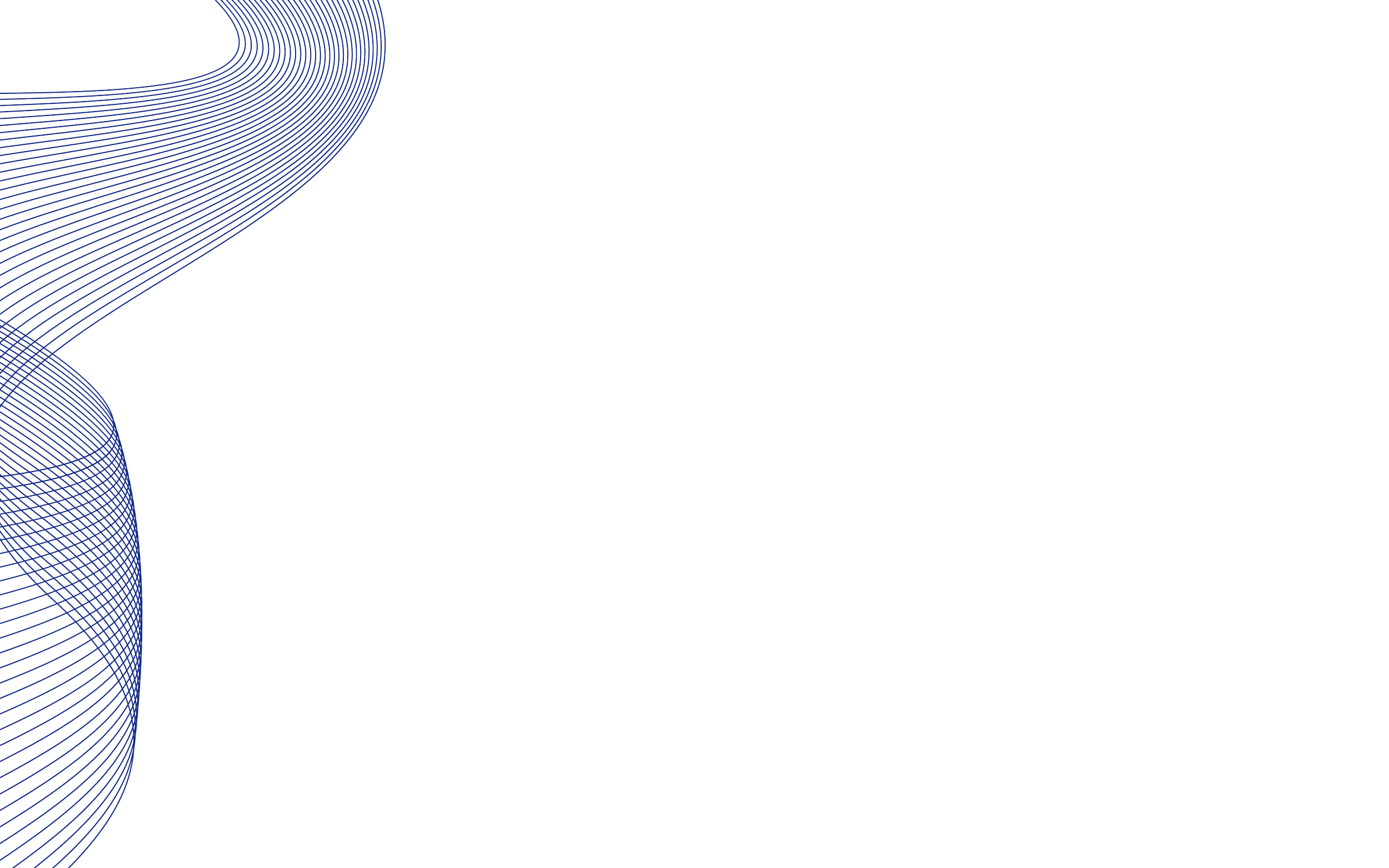 Abstract digital wireframe design with curved lines in blue shades against a black background.