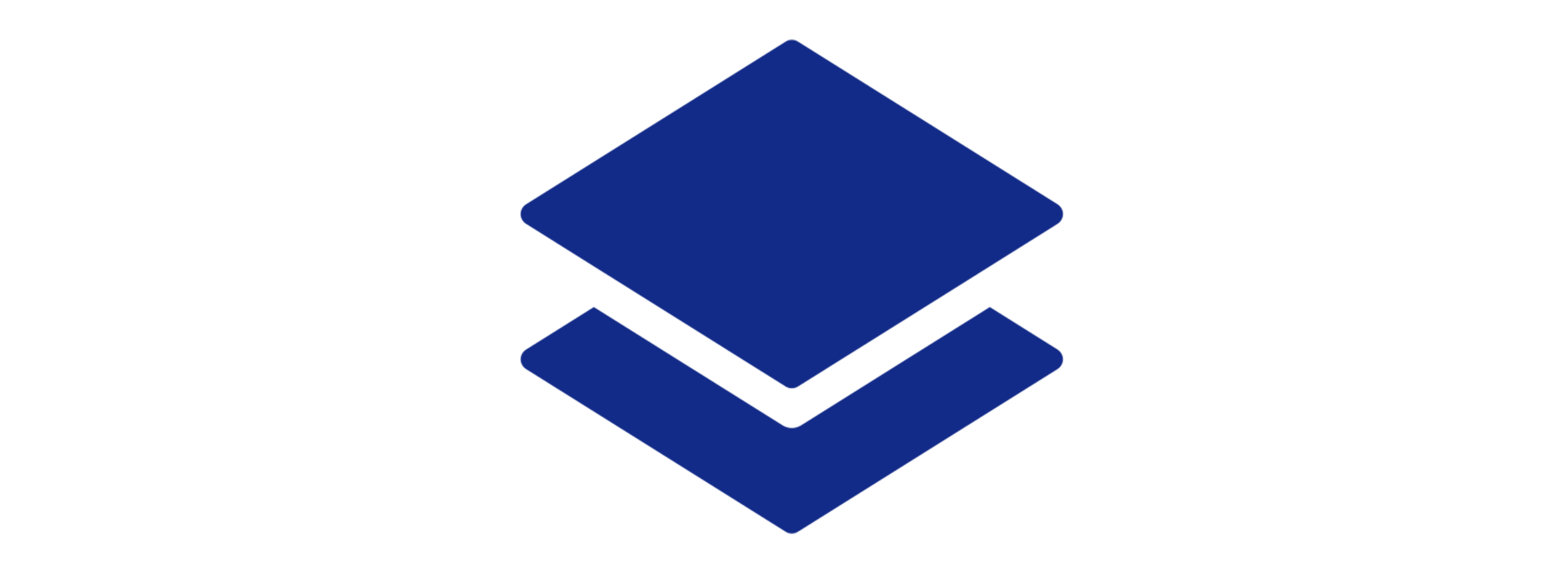 Blue abstract layered geometric logo.