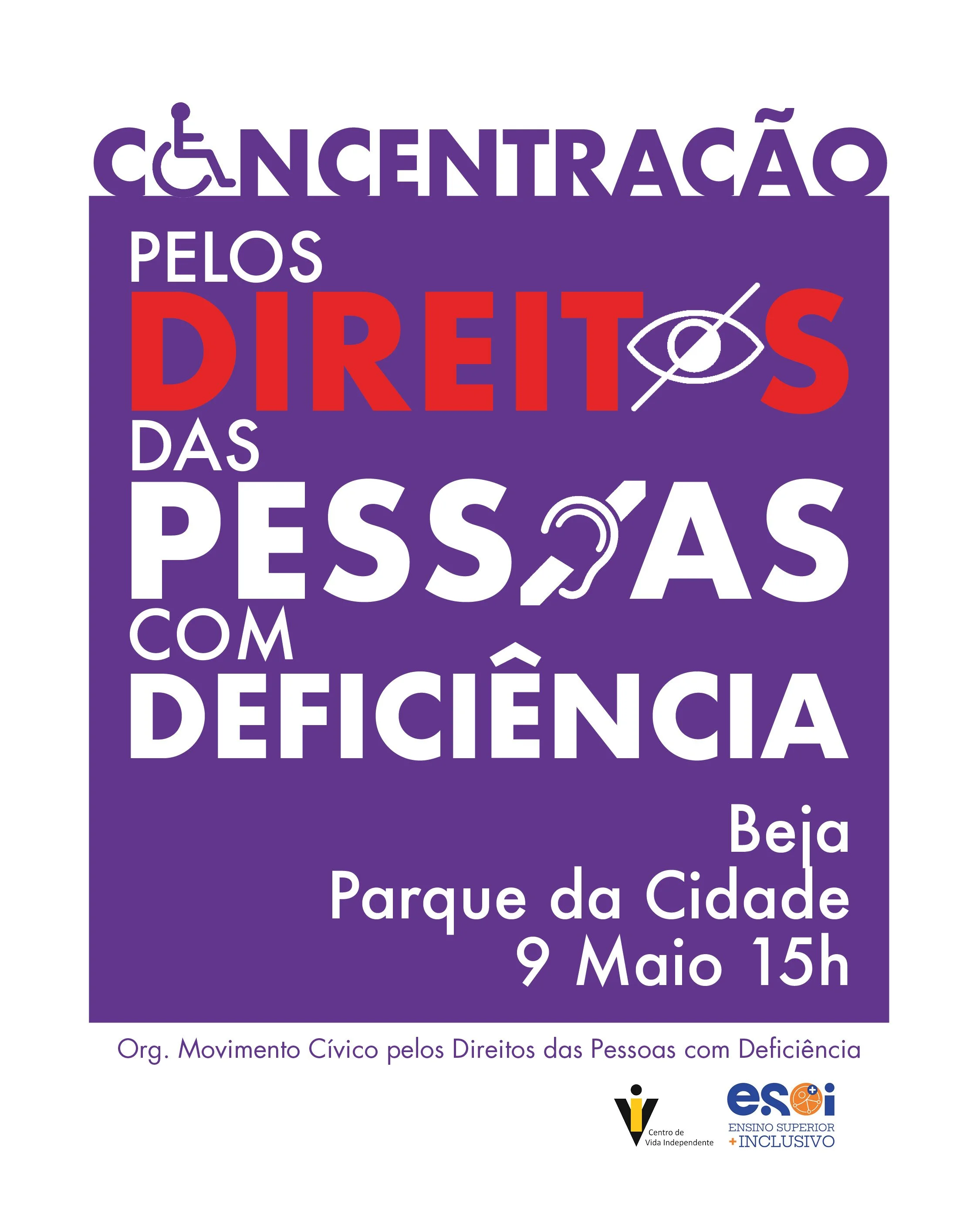 Concentração Pelos Direitos das Pessoas com Deficiência - Beja, 9 maio, 15h
