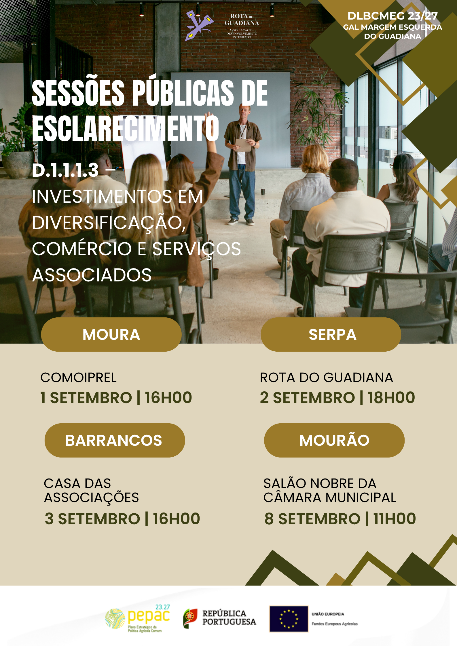 Sessões de Esclarecimento - Aviso D.1.1.1.3 | PEPAC 2023/27 | DLBCMEG