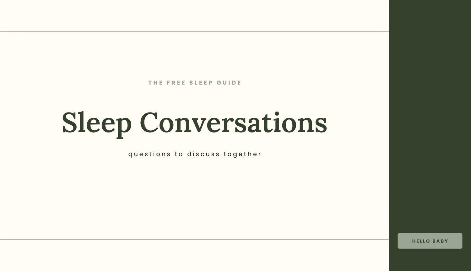 The first page of the Sleep Conversations guide