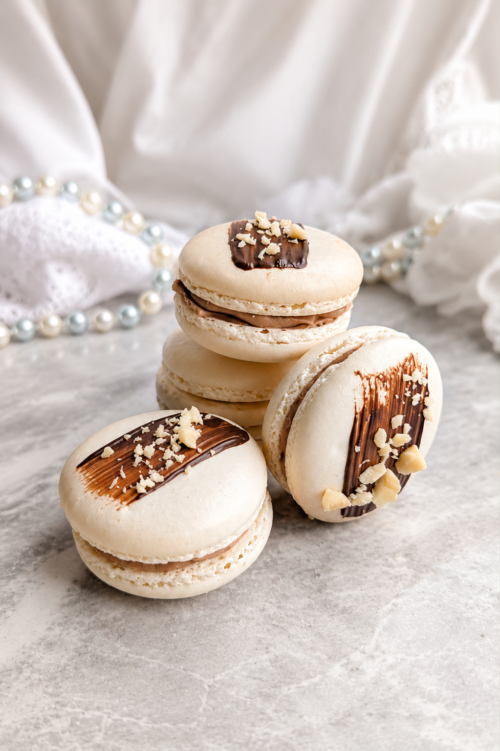 4 handcrafted macarons for the contact us page