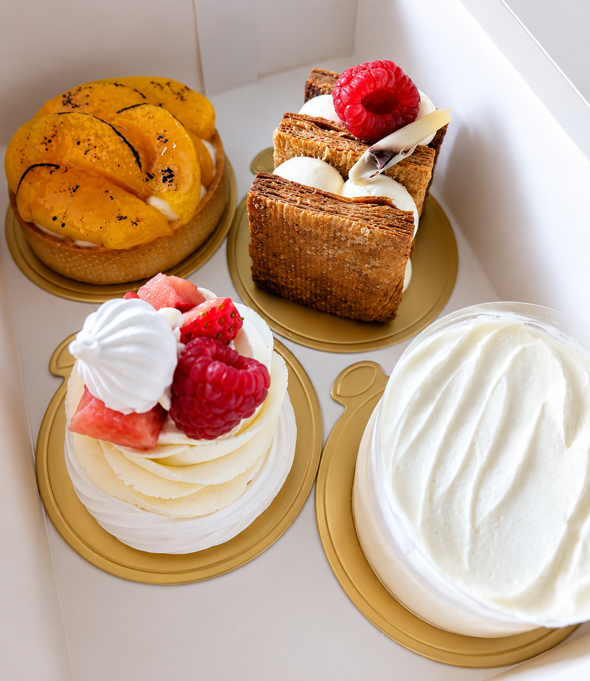 A summery selection of 4 patisserie