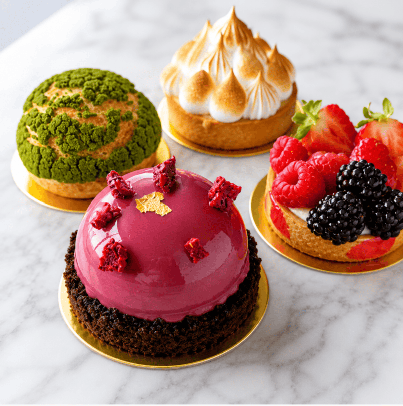 Monthly patisserie box with 4 exquisite cakes inside