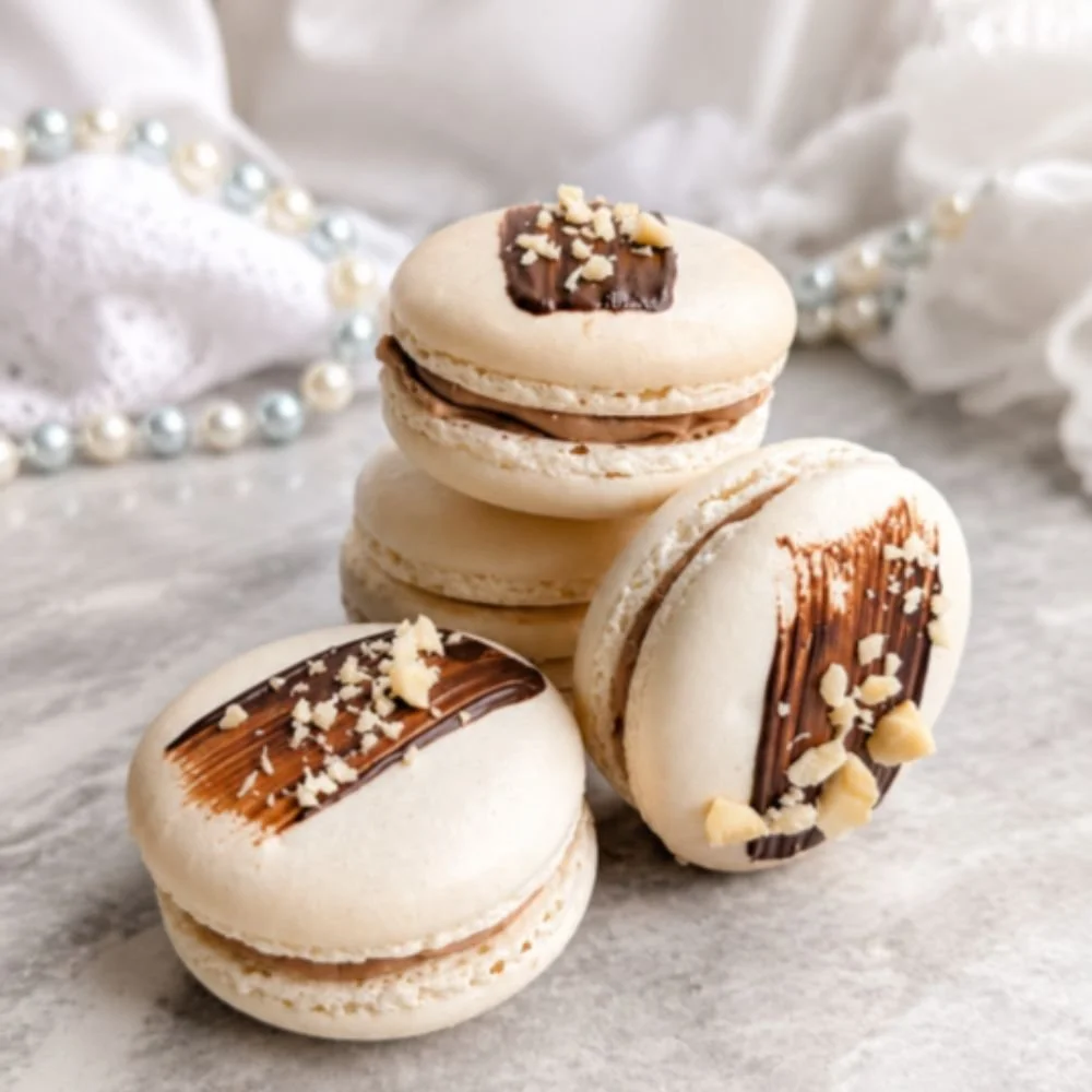4 handcrafted macarons for the contact us page