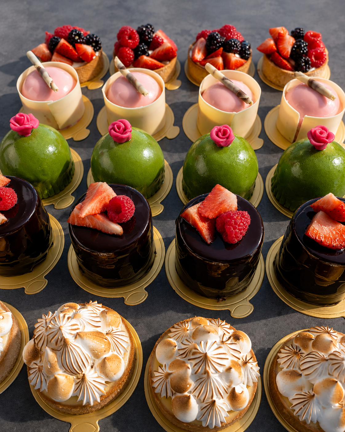 Corporate and event catering with a variety of highly decorated patisseries