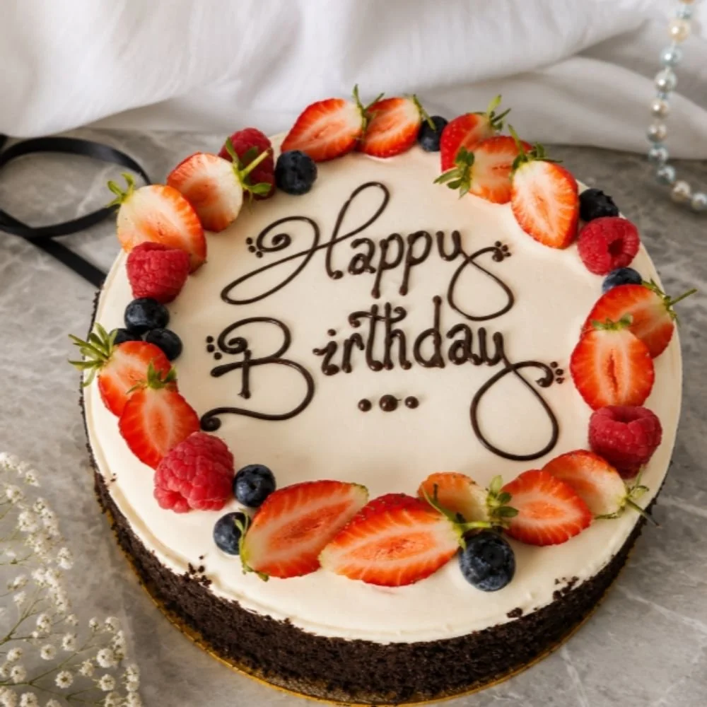 celebration cakes in Norfolk - a black forest gateau cake
