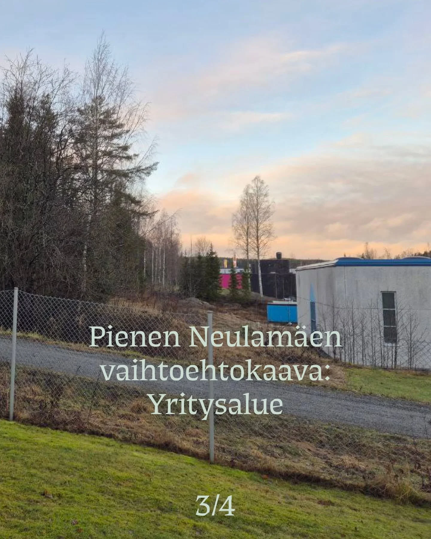 Pienen Neulam&auml;en vaihtoehtokaavan esittely&auml; osa 3. Tutustu suunnitelmiin kokonaisuudessaan nettisivuillamme! elonkirjonkaupunki.com

Kuva 2: Vaihtoehtokaava esitt&auml;&auml;, ett&auml; Pieni Neulam&auml;ki II -yritysaluetta ei toteuteta, v