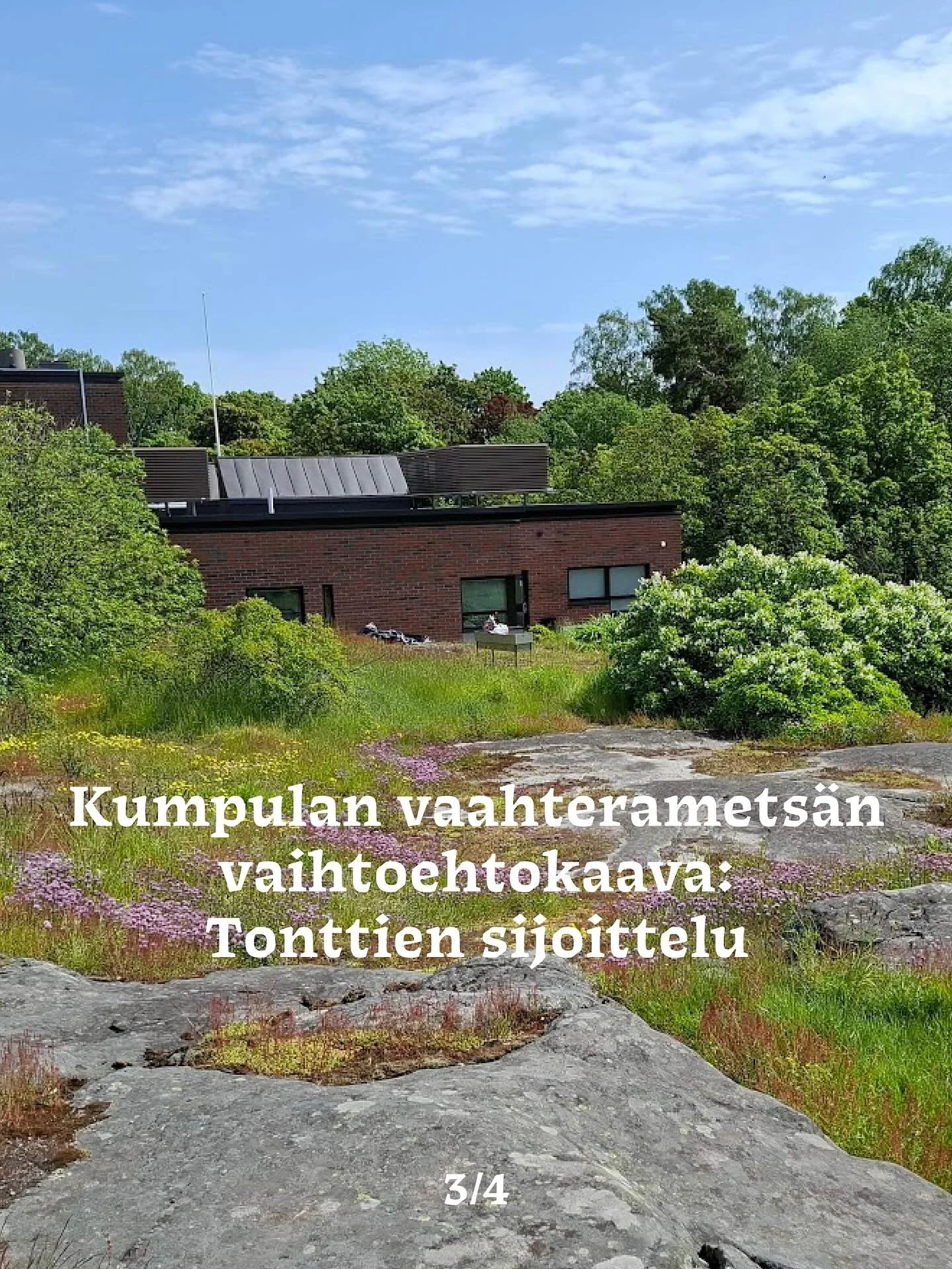 Kumpulan vaahteramets&auml;n vaihtoehtokaava: Tonttien sijoittelu

Vaihtoehtokaavan l&auml;ht&ouml;kohtana on, ett&auml; sek&auml; yleiskaavan ett&auml; kaupunkistrategian keskeiset tavoitteet toteutuvat parhaiten s&auml;ilytt&auml;m&auml;ll&auml; Ku