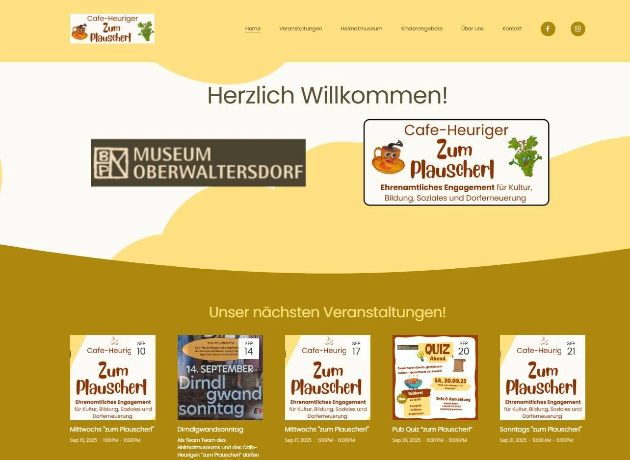 Unsere neue website ist jetzt auch erreichbar unter www.zum-plauscherl.at!

Einige Sektionen sind noch in Arbeit aber ich m&ouml;chte eure Aufmerksamkeit auf den Veranstaltungskalender richten! :) Dort verpasst ihr gar nichts mehr!