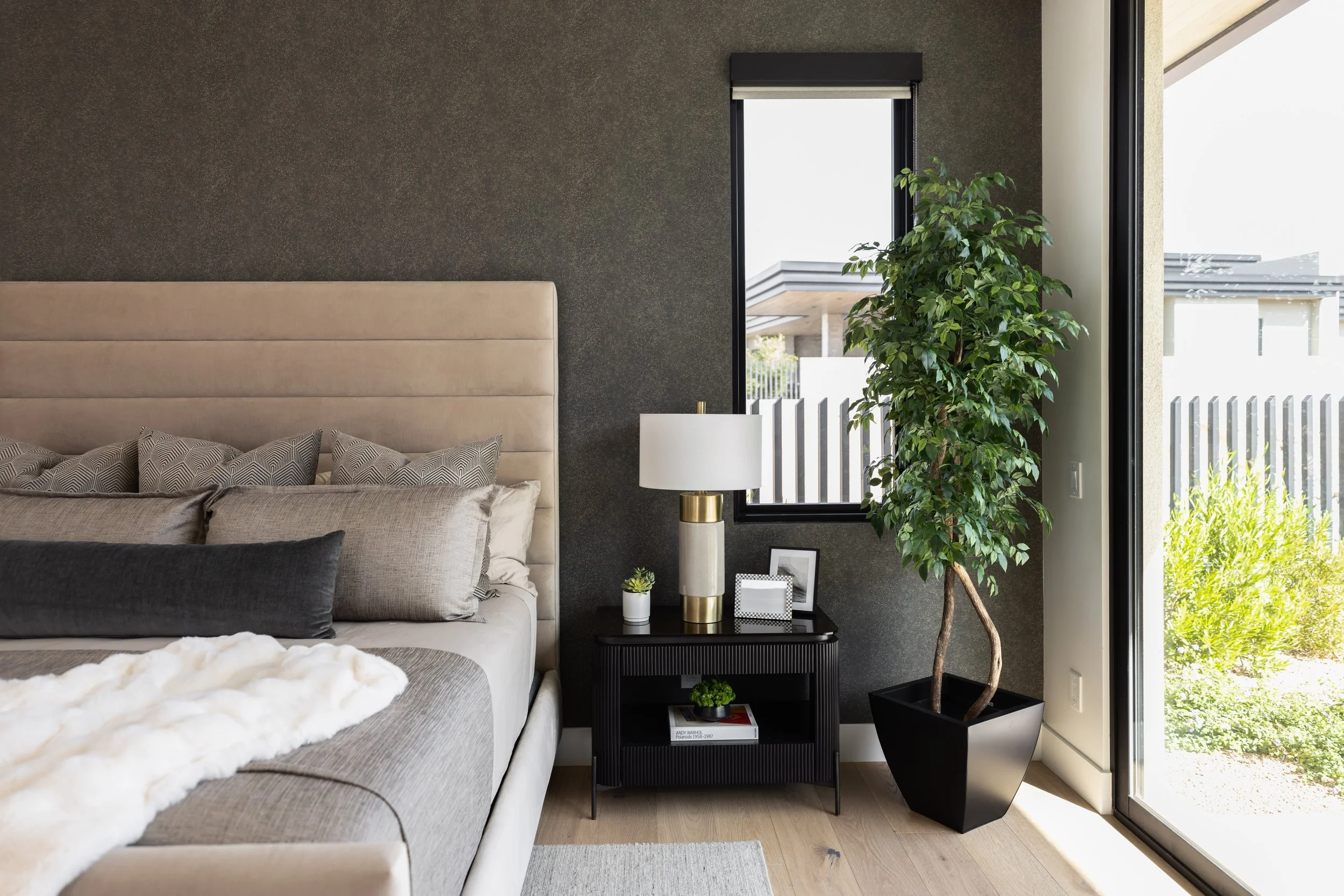 Primary bedroom interior design in Scottsdale Arizona by Ashley Marie Interiors
