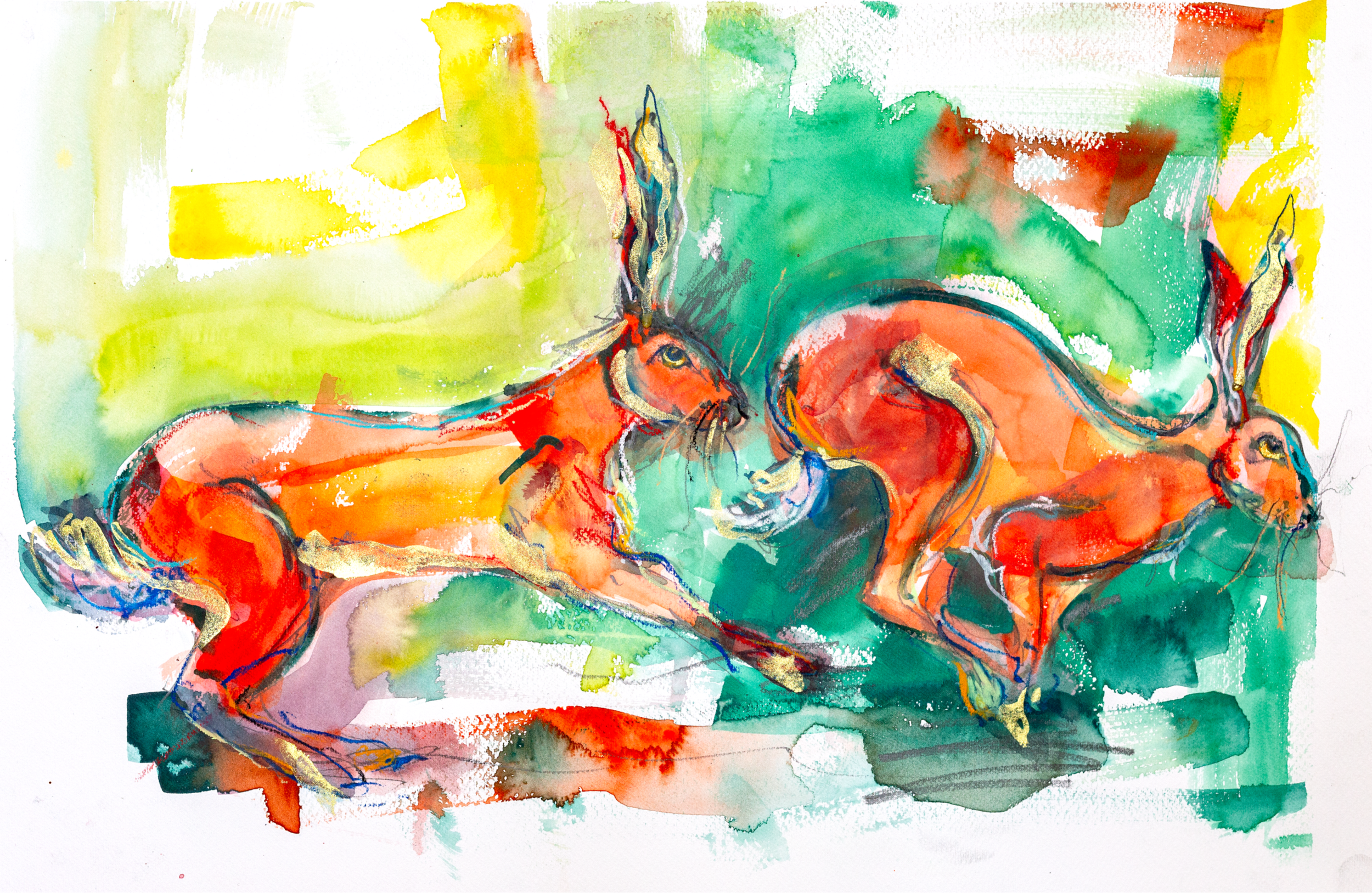 Leaping Hares