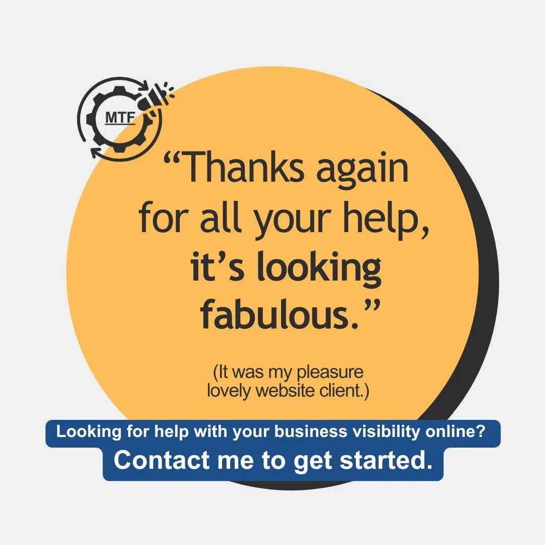 A happy client! 🎉 

If you need support with your business visibility, let&rsquo;s speak.

#SmallBusinessGrowth #BrandVisibility #WebDesign #MarketingSupport #mtfmarketinguk