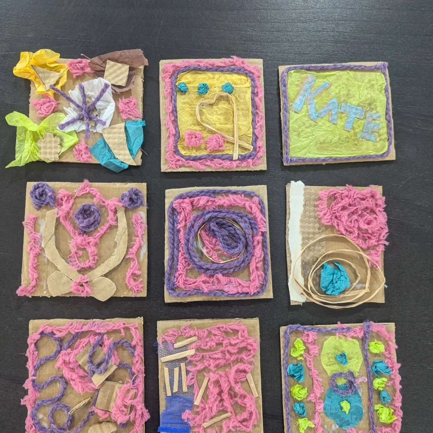 A lovely week of creating texture with the residents of @greystones_residential_home Midford Manor and @shockerwickhousebupacarehome 
So fab to see everyone experiment and play with all of the materials and really have fun, loved the little tiles the