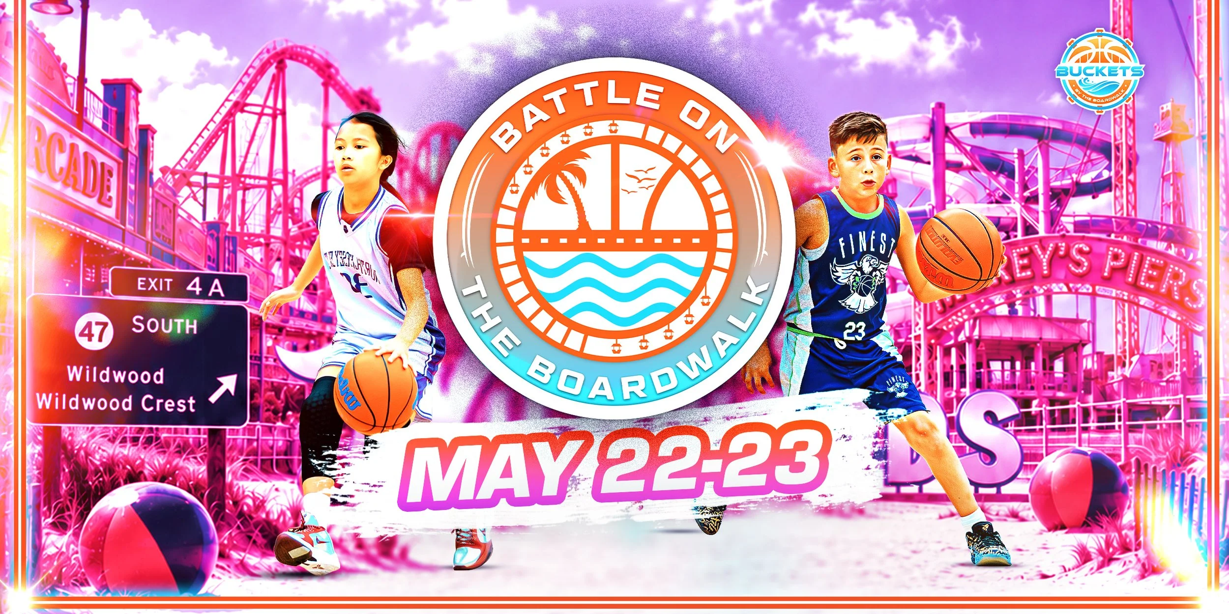 Battle On The Boardwalk youth basketball tournament in Wildwood, New Jersey, May 22–23, 2027
