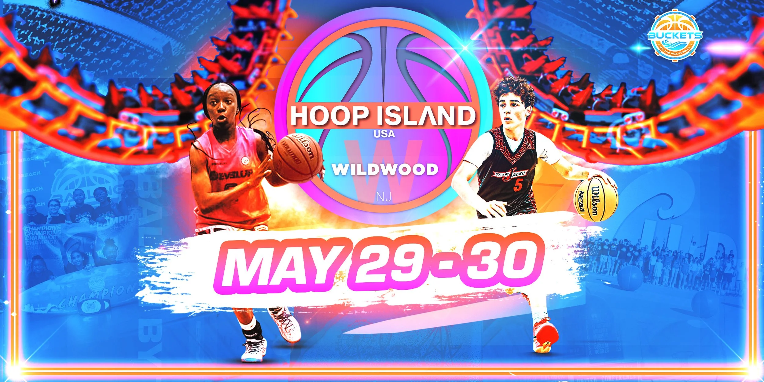 Hoop Island USA youth basketball tournament in Wildwood, New Jersey, May 29–30, 2027