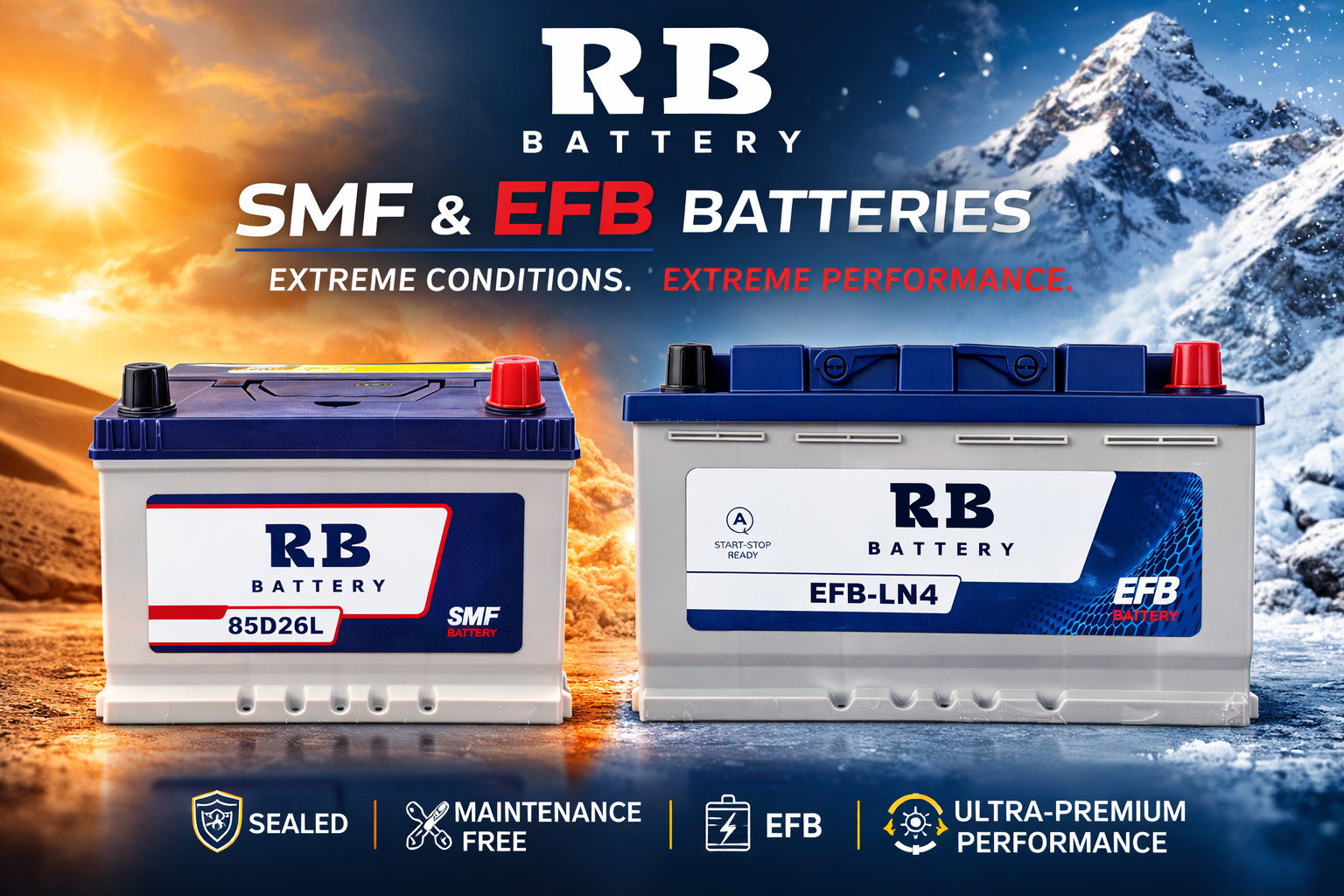 RB SMF &amp; EFB Batteries: Premium Performance Engineered for Extreme Conditions