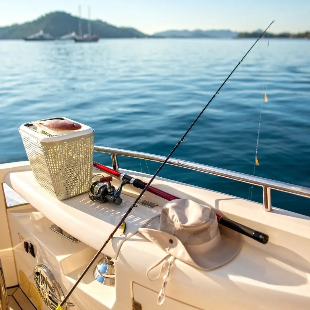 things to do in Anna Maria – Fishing Charter – guest enjoying a fishing experience off the back of a luxury yacht.