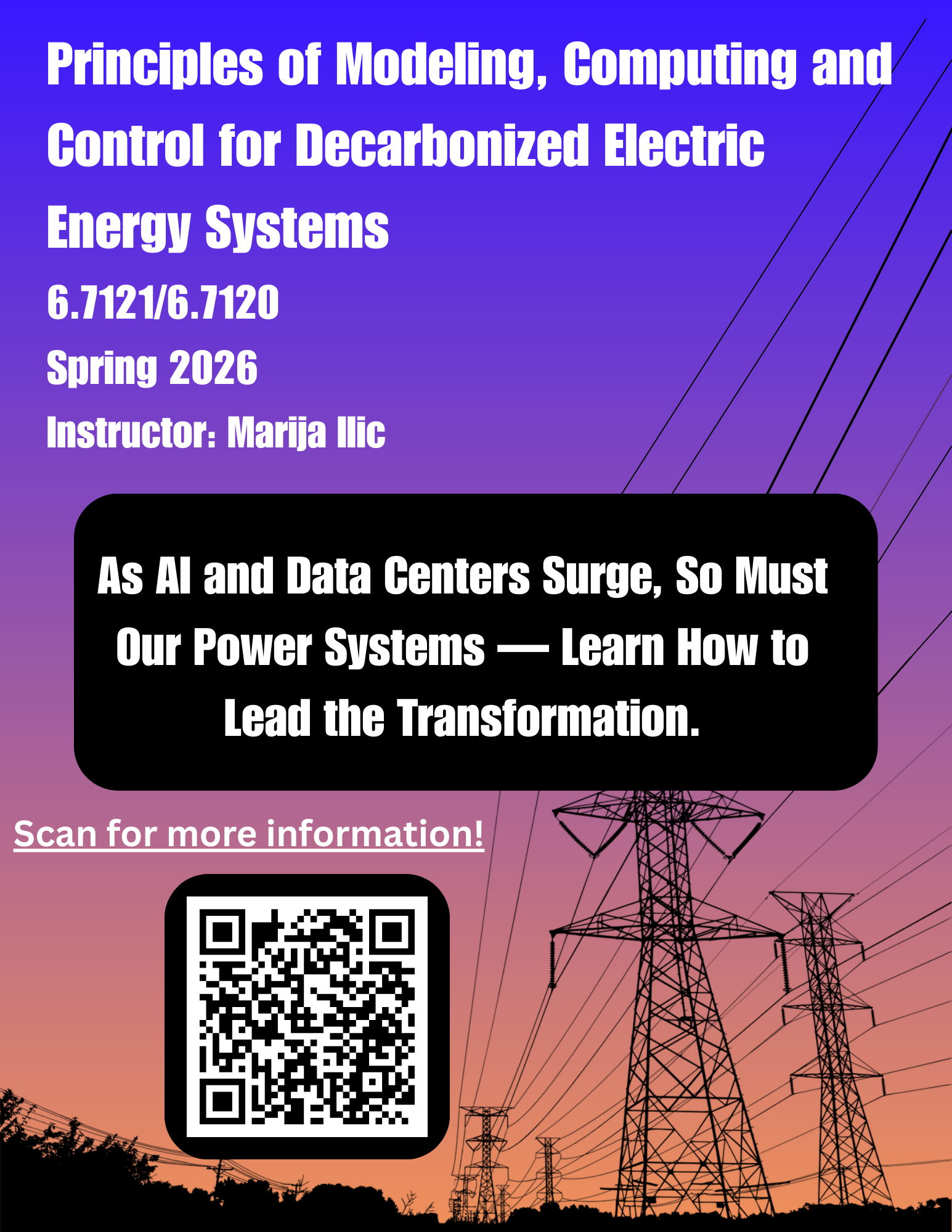 Spring 2026 Electric Energy Systems Course Announcement