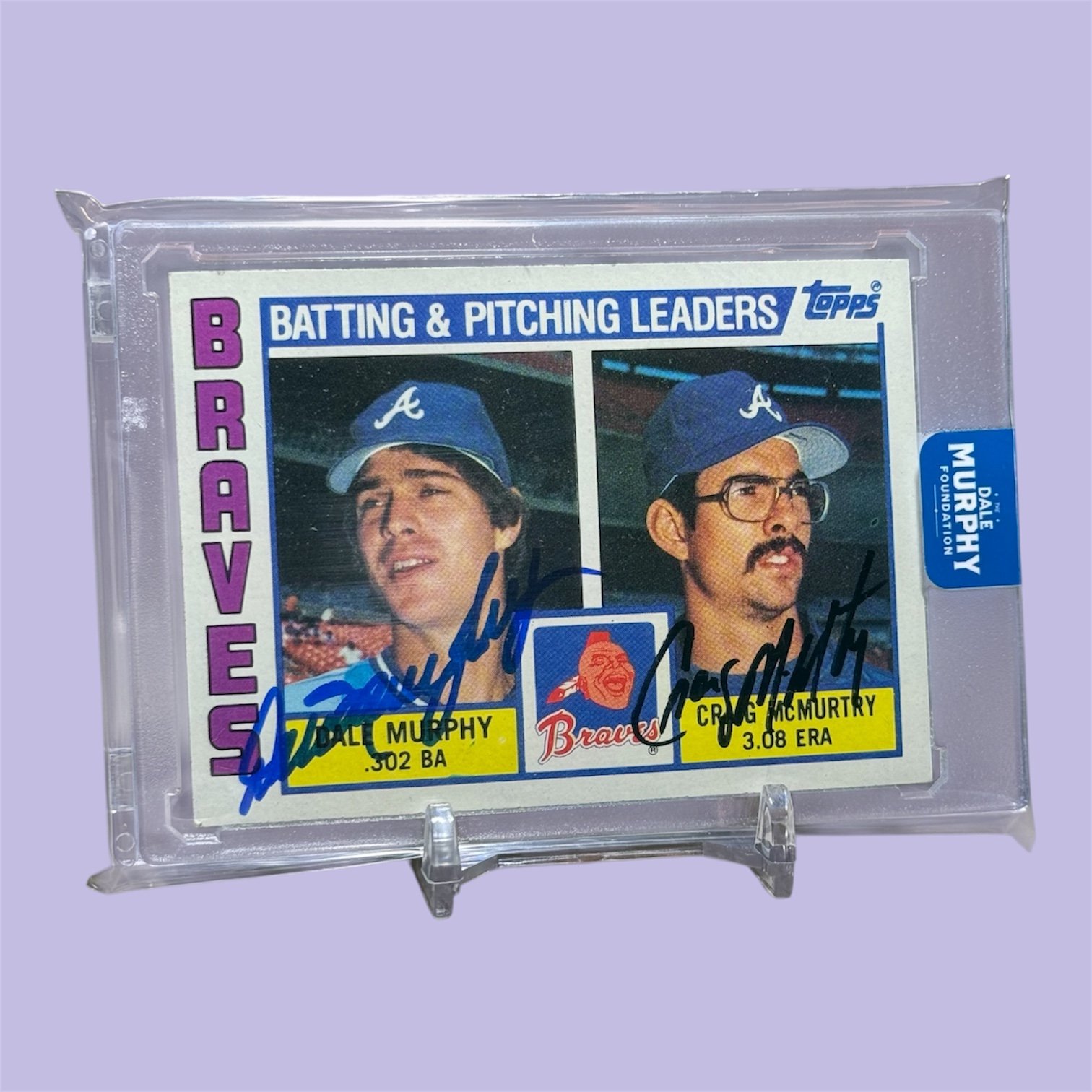 1984 Topps Braves Leaders - Autographed by Craig McMurtry and Dale