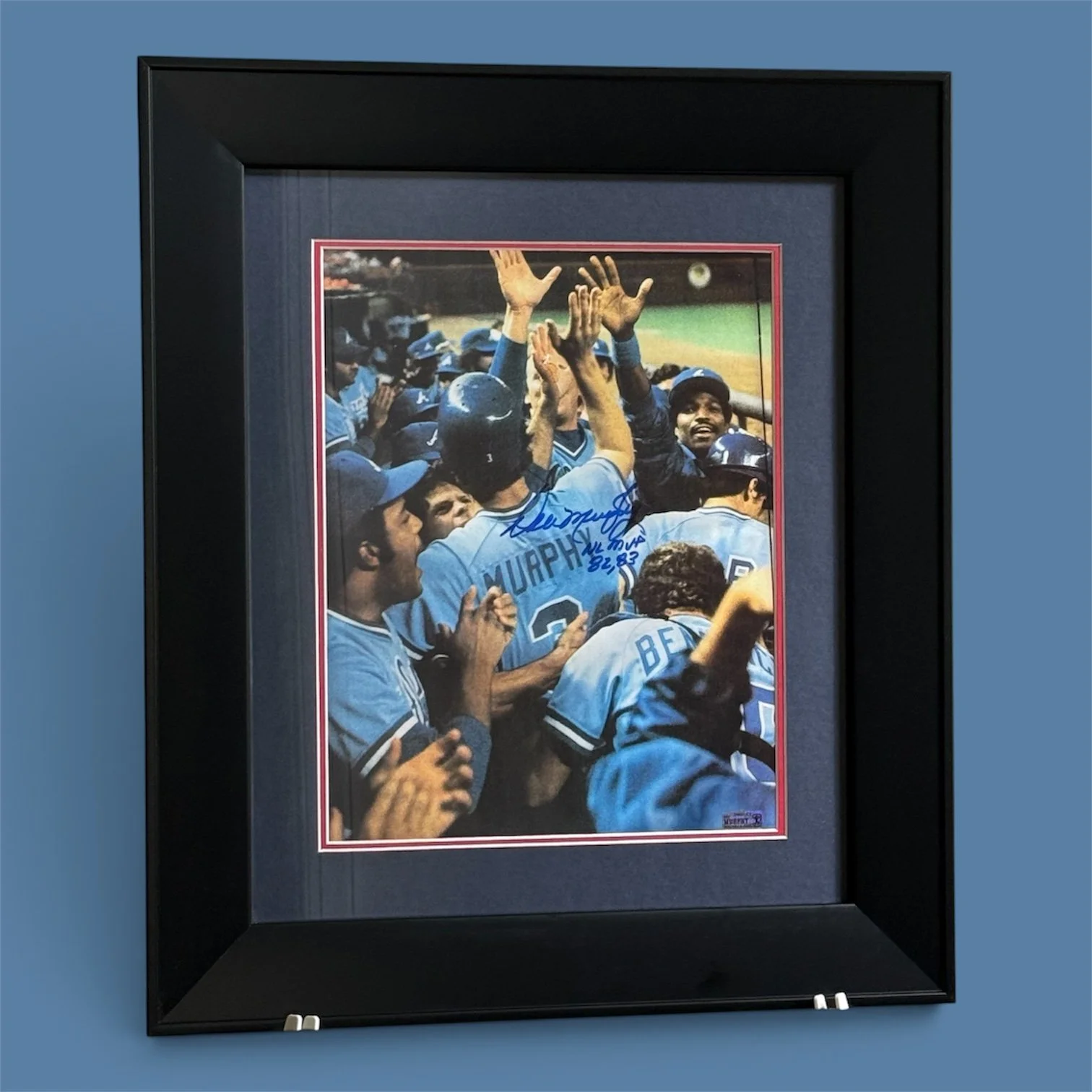 Dale Murphy Framed Photo - High Fives in the Braves Dugout