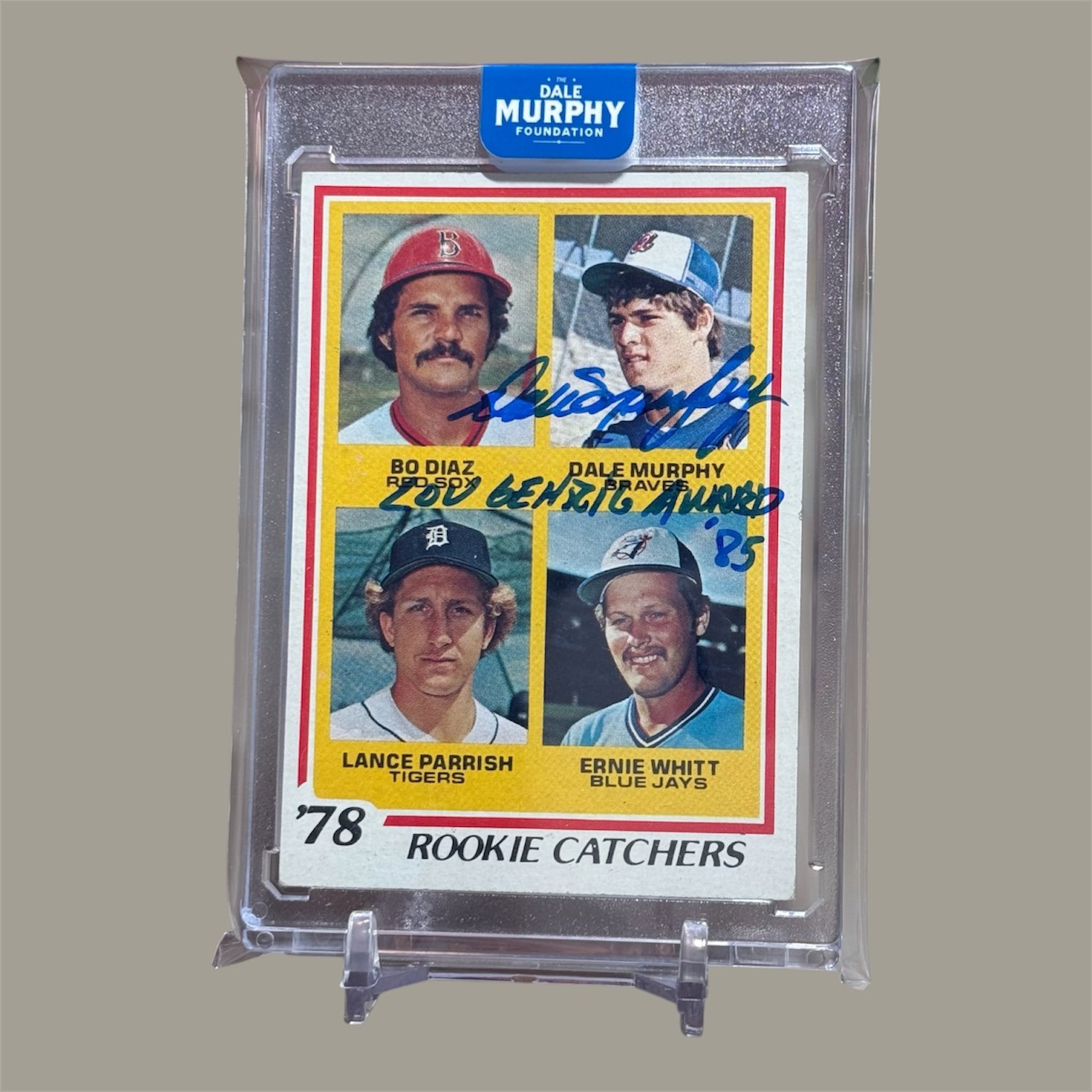 1978 Topps Dale Murphy Rookie - Lou Gehrig Award Inscription