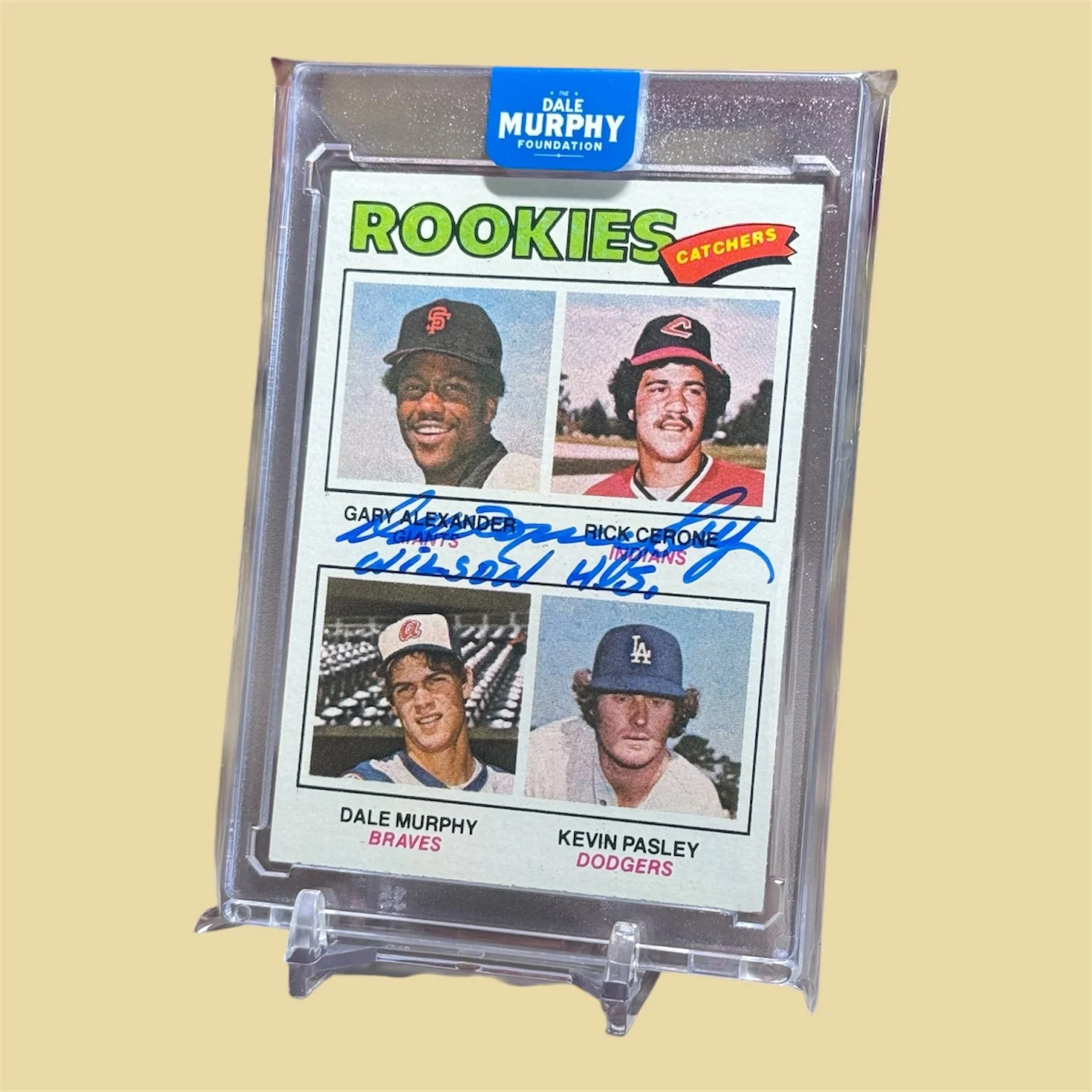 1977 Topps Dale Murphy Rookie - Wilson H.S. Inscription