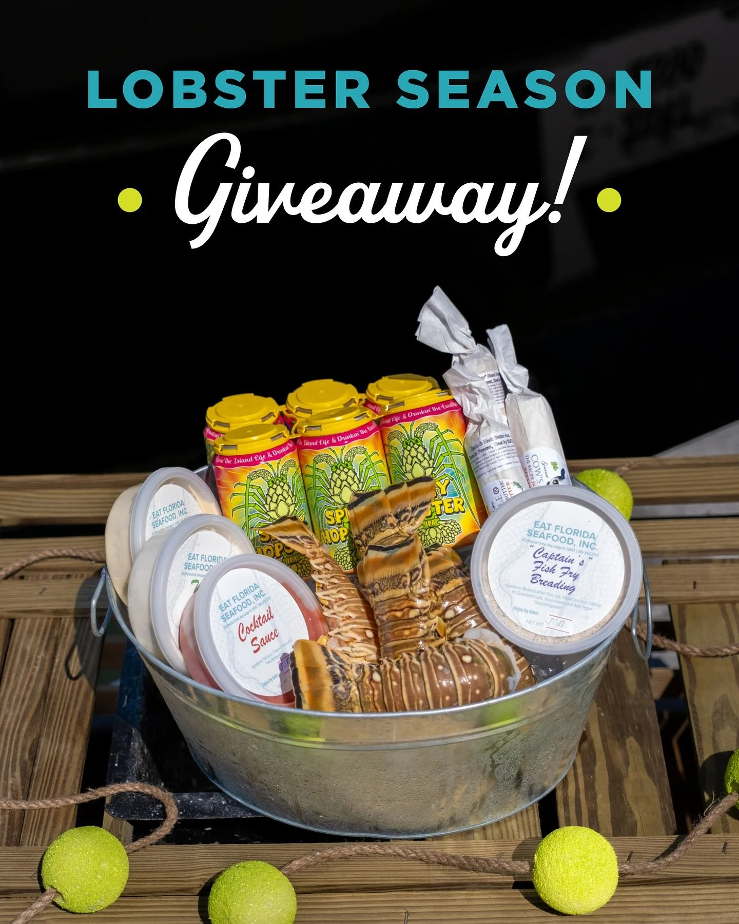 COUNTDOWN TO LOBSTER SEASON GIVEAWAY! 🦞🍻🎉 

To celebrate the start of lobster season we&rsquo;re giving away the ultimate opening-day prize pack to one lucky follower!

WHAT YOU&rsquo;LL WIN:
6 Fresh Florida lobster tails
3 house-made dipping sauc