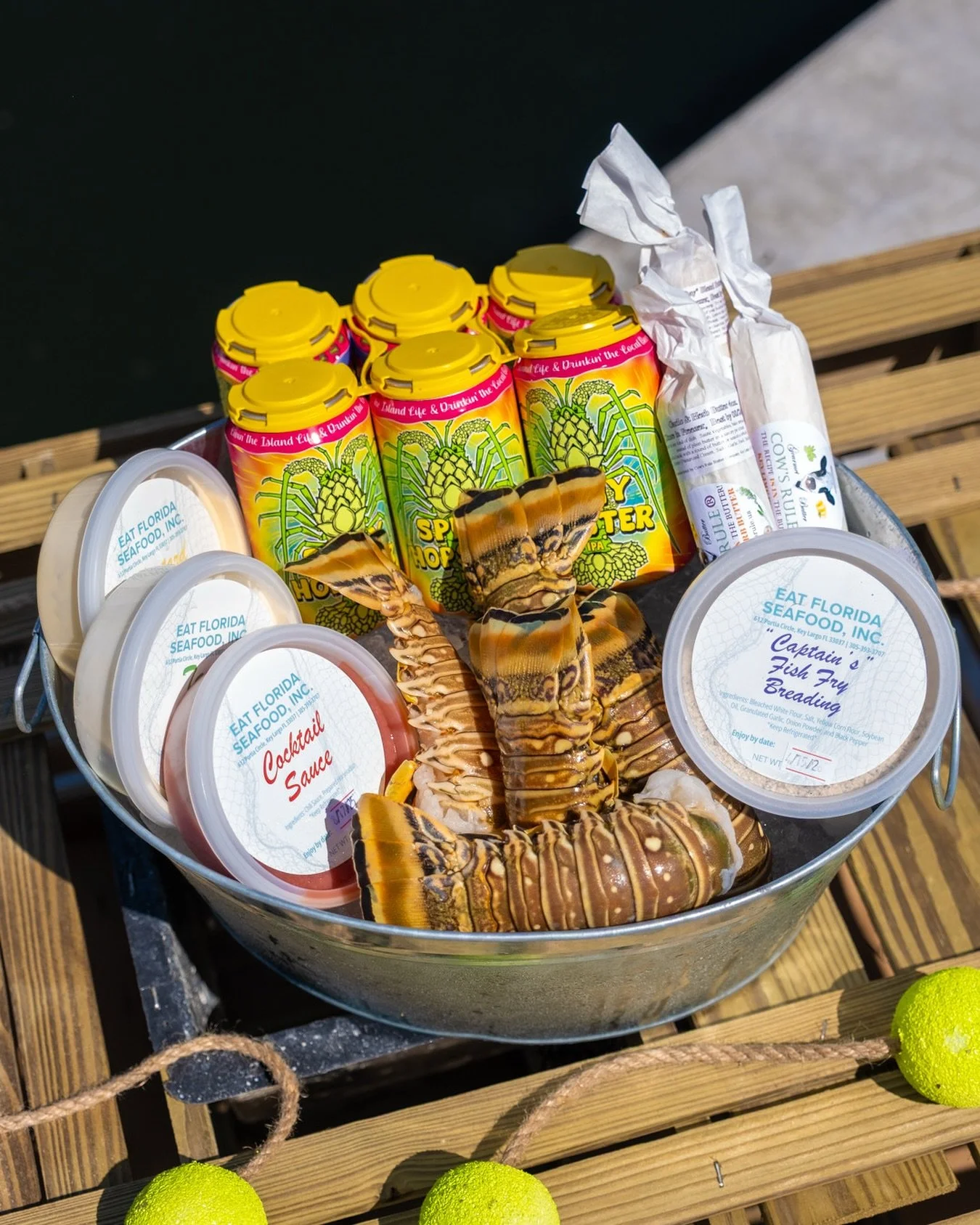 🦞 Bucket Breakdown🦞

Lobster season kicks off tomorrow with a lobster lover&rsquo;s dream bundle from Eat Florida Seafood!

Here&rsquo;s what&rsquo;s accompanying your six fresh tails when you win:

Cow&rsquo;s Rule butters @cowsrulegourmetbutter 
